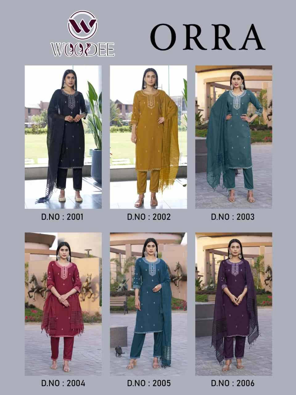 Orra By Woodee 2001 To 2006 Series Beautiful Stylish Festive Suits Fancy Colorful Casual Wear & Ethnic Wear & Ready To Wear Rayon Slub Dresses At Wholesale Price