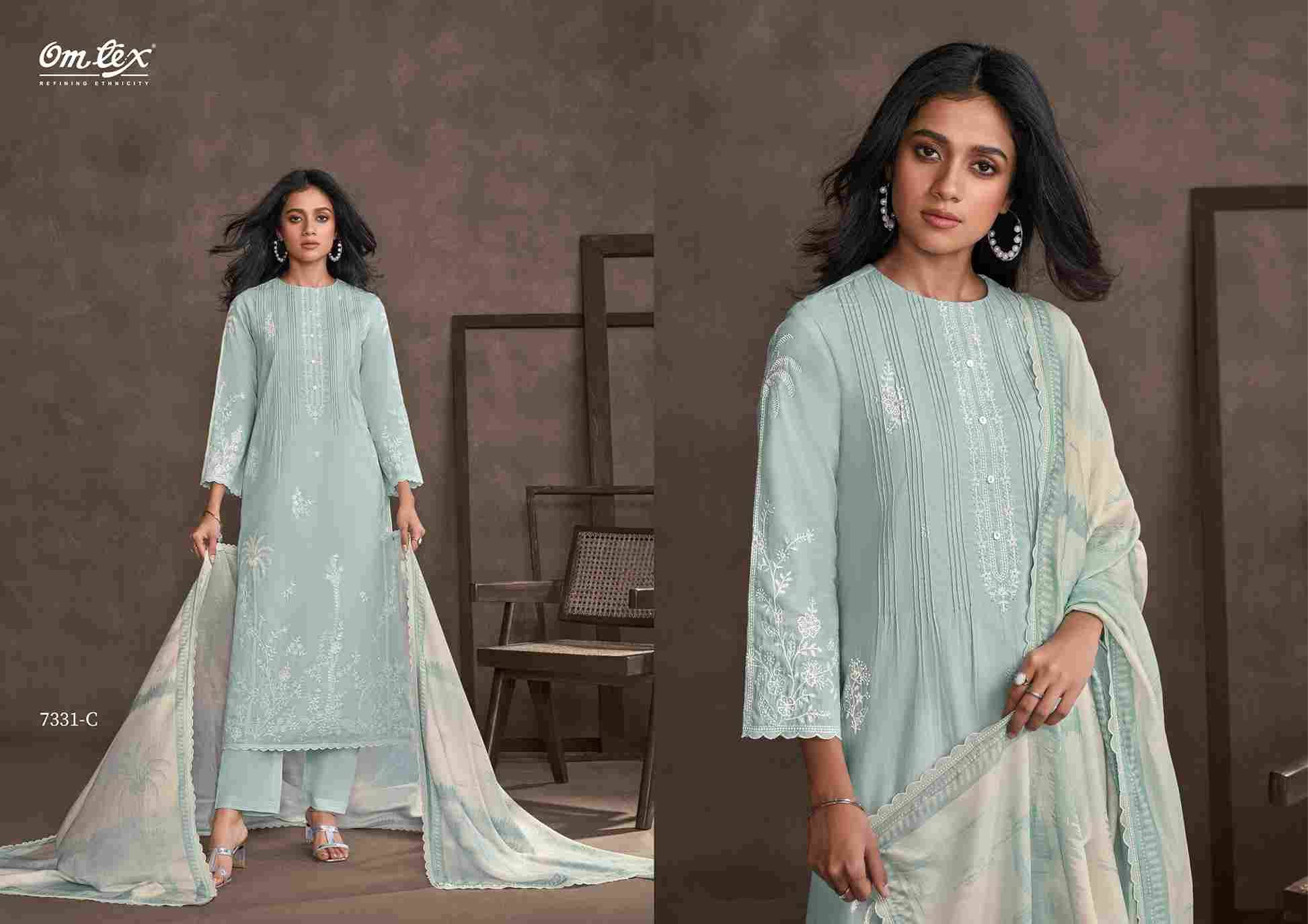 Pearline By Om Tex 7331-A To 7331-C Series Beautiful Suits Stylish Fancy Colorful Party Wear & Ethnic Wear Lawn Cotton Dresses At Wholesale Price