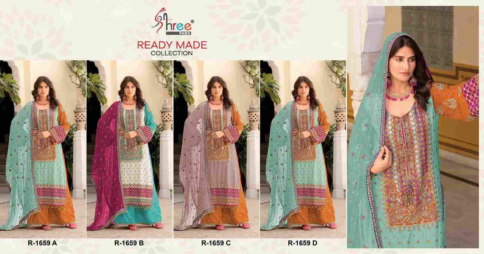 Shree Fabs Hit Design R-1659 Colours By Shree Fabs R-1659-A To R-1659-D Series Wholesale Designer Pakistani Suits Collection Beautiful Stylish Fancy Colorful Party Wear & Occasional Wear Chinnon Dresses At Wholesale Price