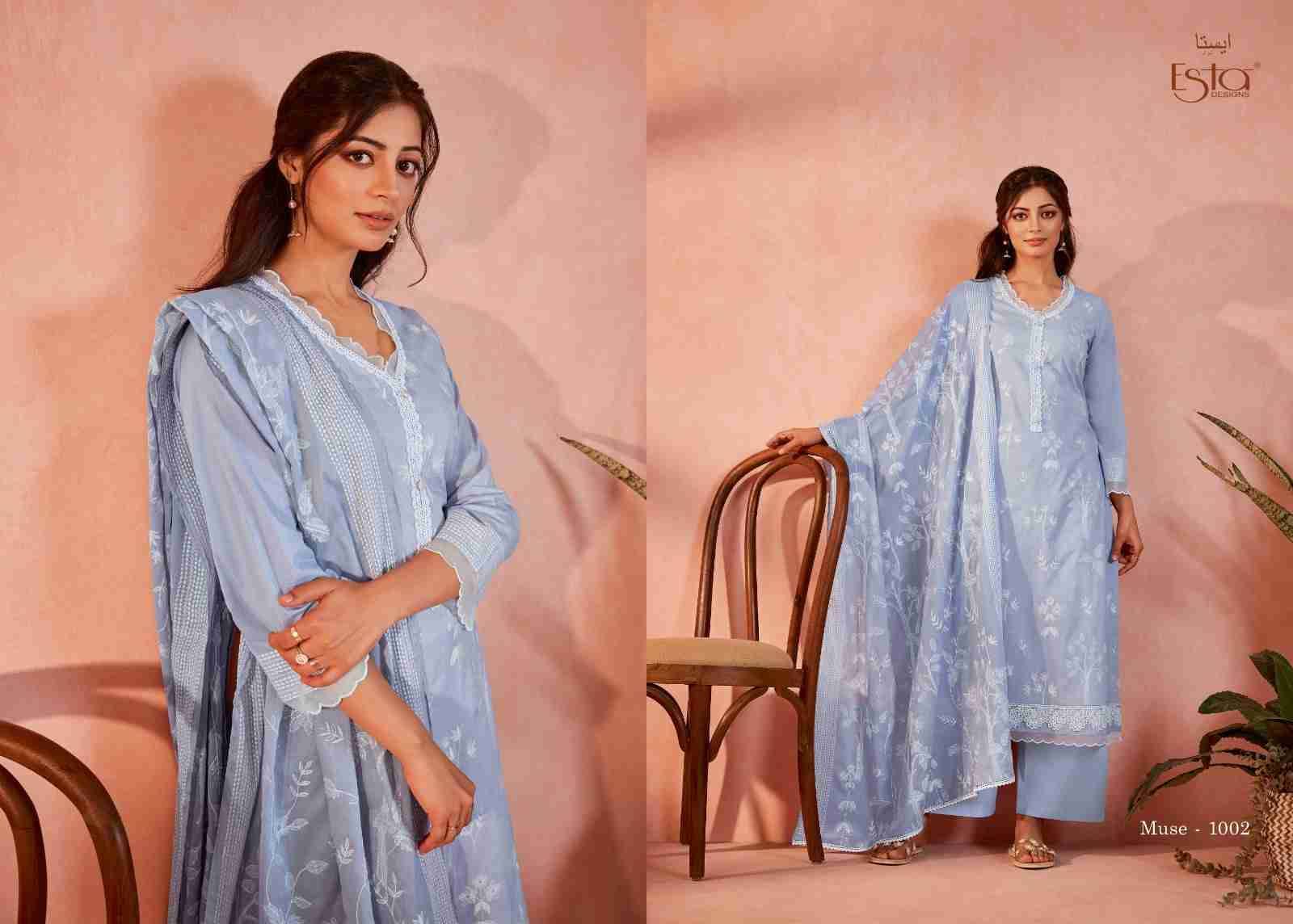 Muse By Esta Designs 1001 To 1008 Series Beautiful Festive Suits Colorful Stylish Fancy Casual Wear & Ethnic Wear Lawn Cotton Dresses At Wholesale Price