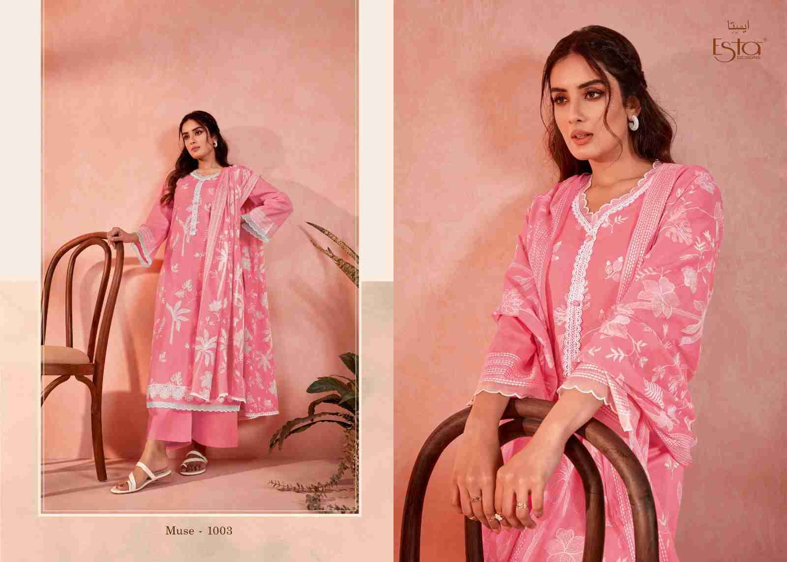 Muse By Esta Designs 1001 To 1008 Series Beautiful Festive Suits Colorful Stylish Fancy Casual Wear & Ethnic Wear Lawn Cotton Dresses At Wholesale Price