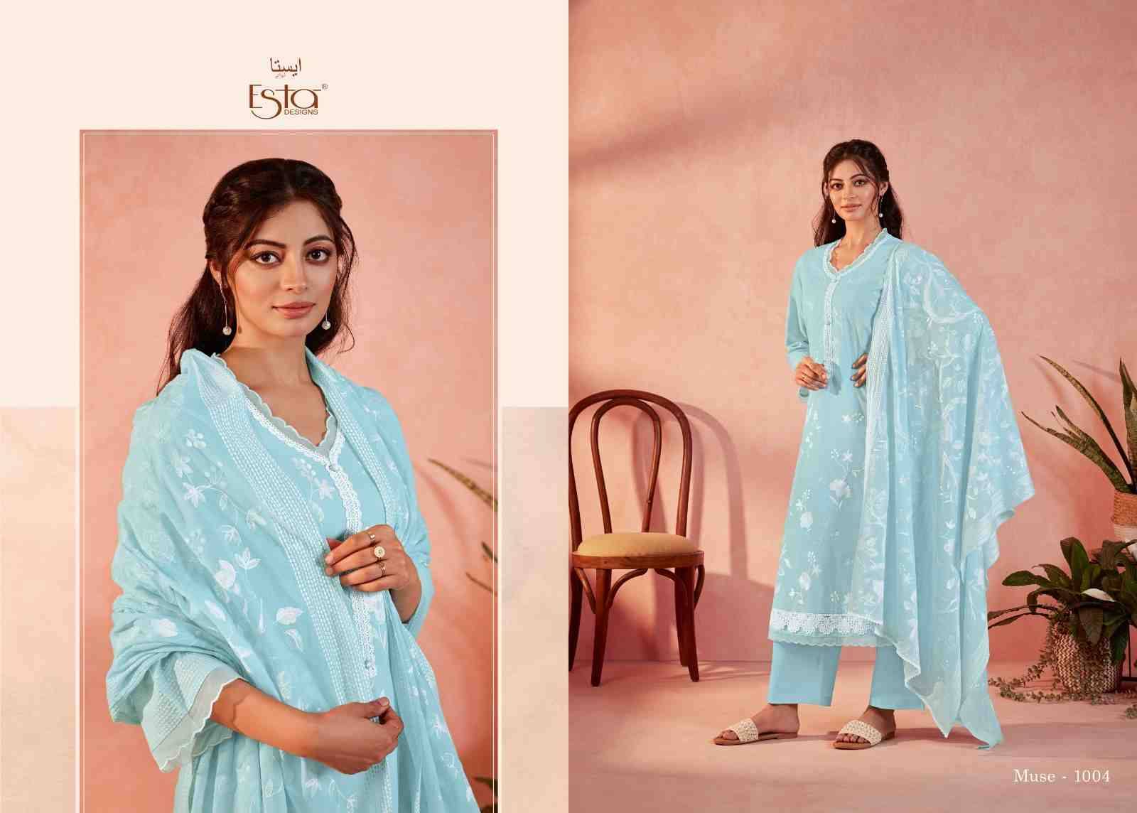 Muse By Esta Designs 1001 To 1008 Series Beautiful Festive Suits Colorful Stylish Fancy Casual Wear & Ethnic Wear Lawn Cotton Dresses At Wholesale Price