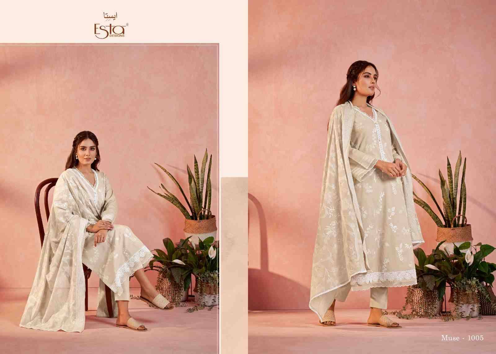 Muse By Esta Designs 1001 To 1008 Series Beautiful Festive Suits Colorful Stylish Fancy Casual Wear & Ethnic Wear Lawn Cotton Dresses At Wholesale Price