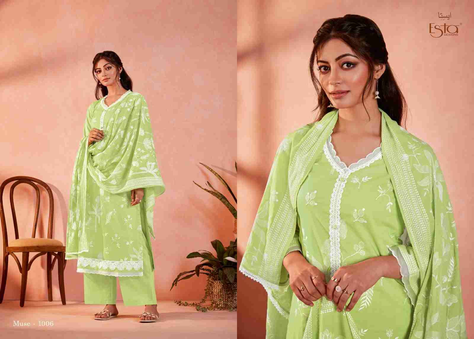 Muse By Esta Designs 1001 To 1008 Series Beautiful Festive Suits Colorful Stylish Fancy Casual Wear & Ethnic Wear Lawn Cotton Dresses At Wholesale Price