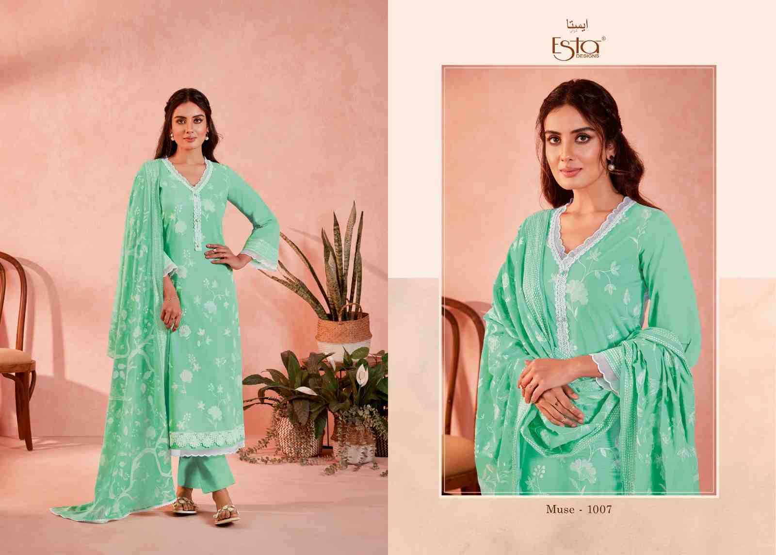 Muse By Esta Designs 1001 To 1008 Series Beautiful Festive Suits Colorful Stylish Fancy Casual Wear & Ethnic Wear Lawn Cotton Dresses At Wholesale Price