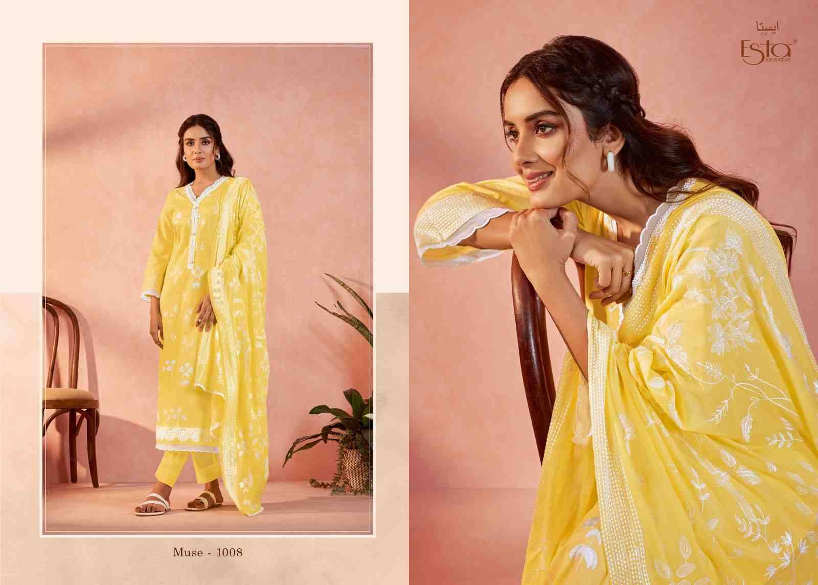 Muse By Esta Designs 1001 To 1008 Series Beautiful Festive Suits Colorful Stylish Fancy Casual Wear & Ethnic Wear Lawn Cotton Dresses At Wholesale Price