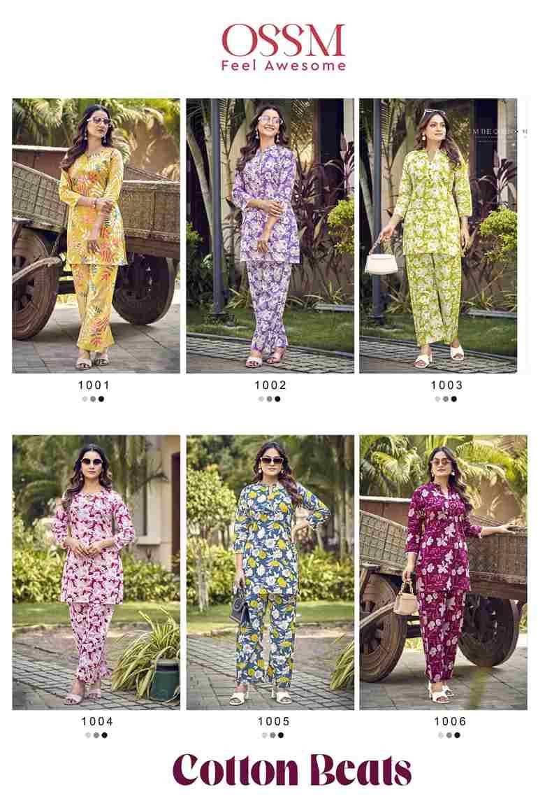 Cotton Beats By Ossm 1001 To 1006 Series Designer Stylish Fancy Colorful Beautiful Party Wear & Ethnic Wear Collection Cotton Print Co-Ord At Wholesale Price