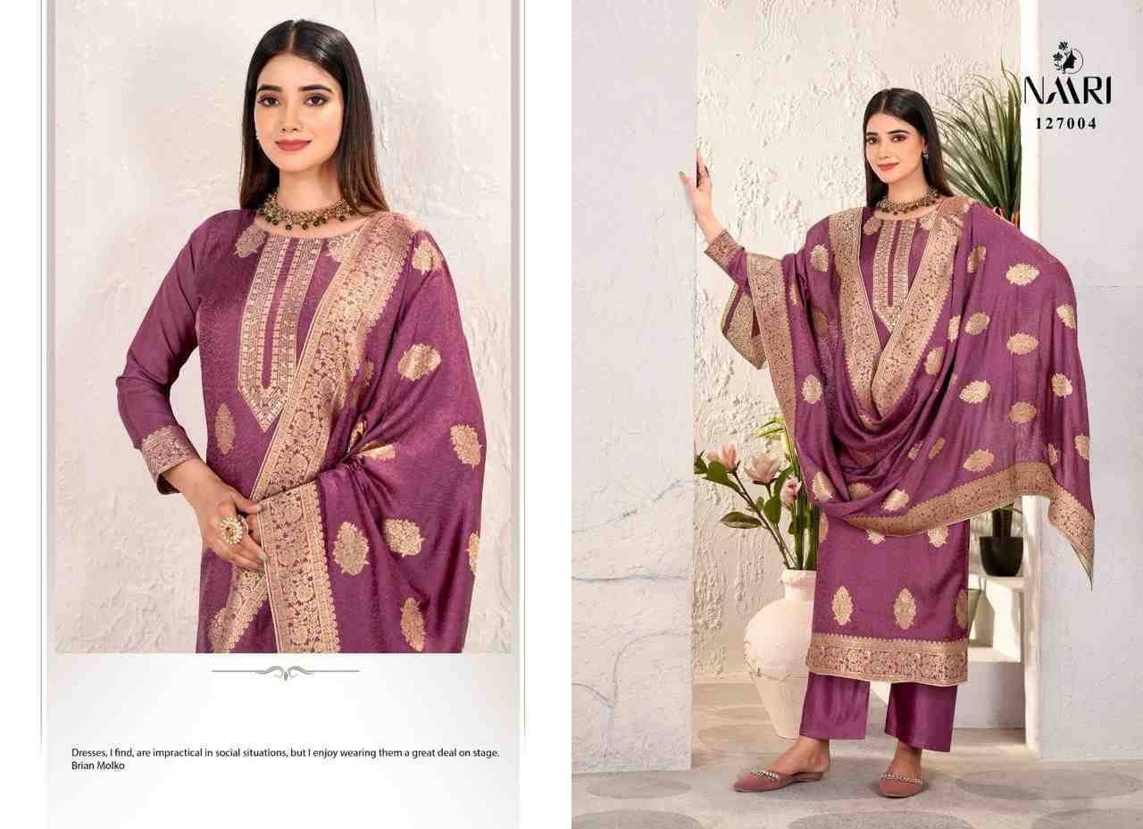 Mehar Vol-9 By Naari 127001 To 127004 Series Beautiful Stylish Festive Suits Fancy Colorful Casual Wear & Ethnic Wear & Ready To Wear Pure Viscose Muslin Jacquard Silk Dresses At Wholesale Price