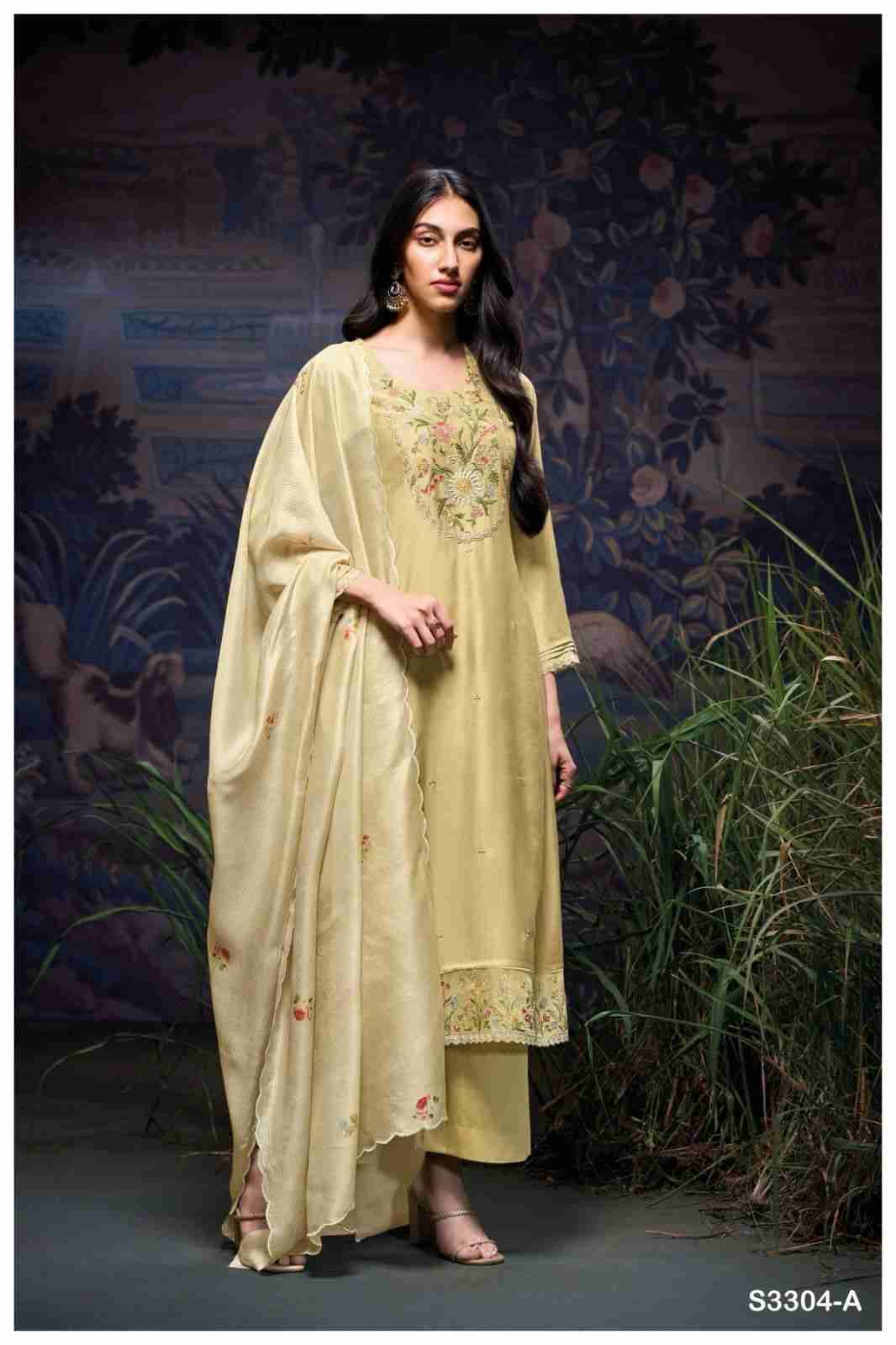 Elanor-3304 By Ganga Fashion 3304-A To 3304-B Series Beautiful Festive Suits Colorful Stylish Fancy Casual Wear & Ethnic Wear Pure Bemberg Silk Dresses At Wholesale Price