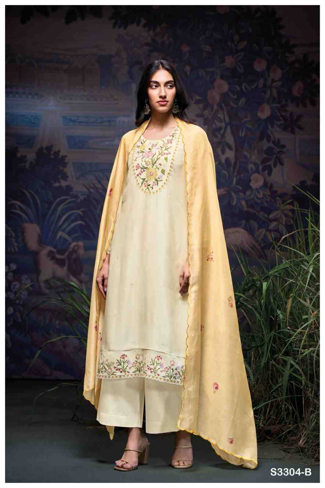 Elanor-3304 By Ganga Fashion 3304-A To 3304-B Series Beautiful Festive Suits Colorful Stylish Fancy Casual Wear & Ethnic Wear Pure Bemberg Silk Dresses At Wholesale Price