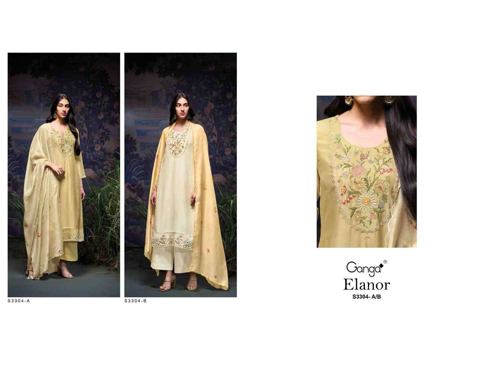 Elanor-3304 By Ganga Fashion 3304-A To 3304-B Series Beautiful Festive Suits Colorful Stylish Fancy Casual Wear & Ethnic Wear Pure Bemberg Silk Dresses At Wholesale Price