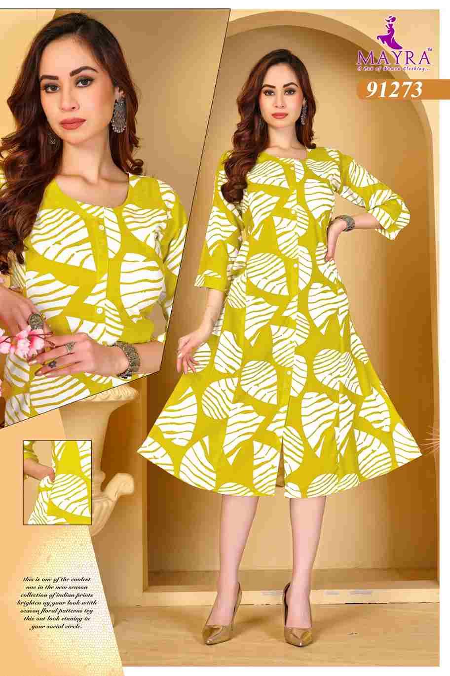 Apsara By Mayra 91268 To 91273 Series Designer Festive Collection Beautiful Stylish Fancy Colorful Party Wear & Occasional Wear Rayon Print Kurtis At Wholesale Price