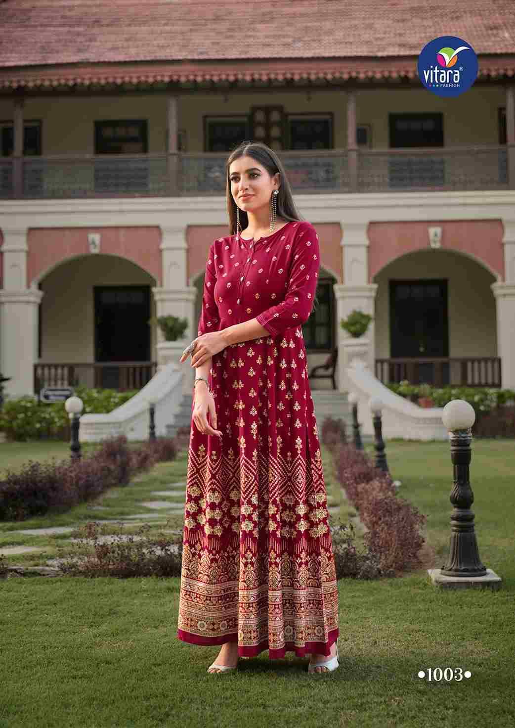 Rangmanch By Vitara 1001 To 1004 Series Designer Stylish Fancy Colorful Beautiful Party Wear & Ethnic Wear Collection Heavy Fancy Gowns At Wholesale Price