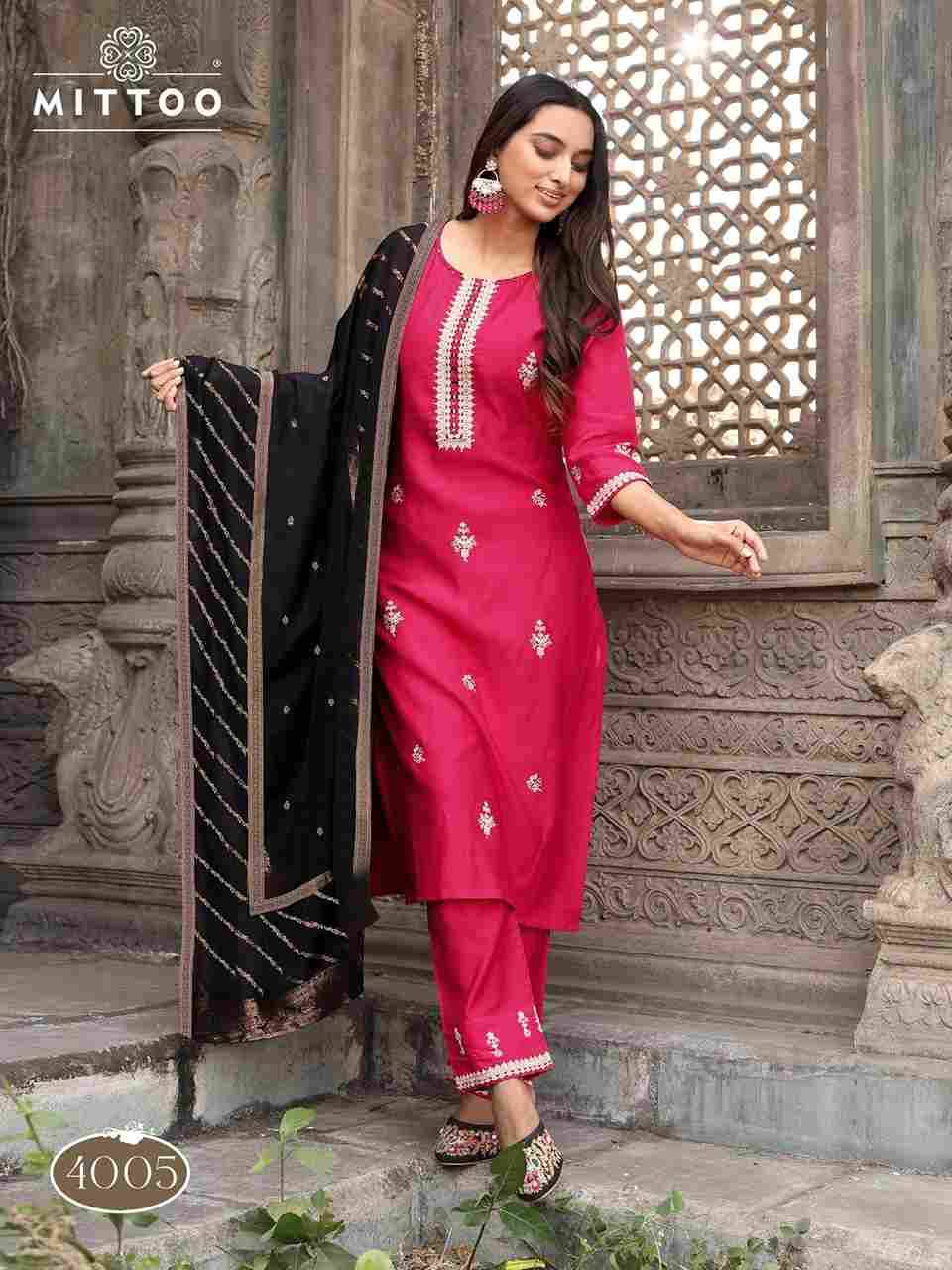 Saundarya By Mittoo 4001 To 4005 Series Beautiful Festive Suits Colorful Stylish Fancy Casual Wear & Ethnic Wear Viscose Dresses At Wholesale Price