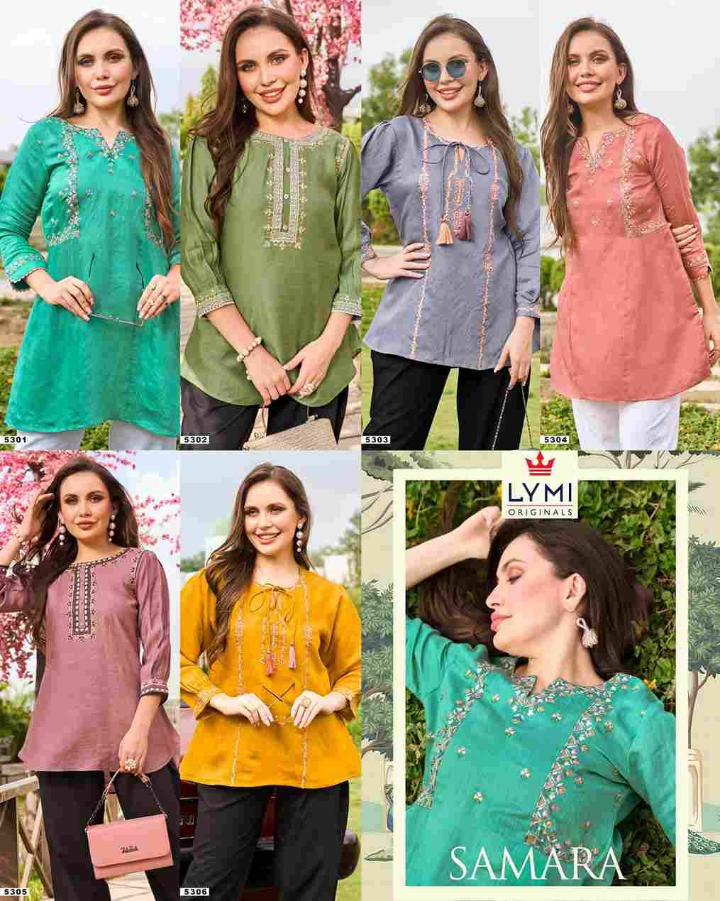 Samara By Lymi Originals 5301 To 5306 Series Designer Stylish Fancy Colorful Beautiful Party Wear & Ethnic Wear Collection Viscose Tops At Wholesale Price