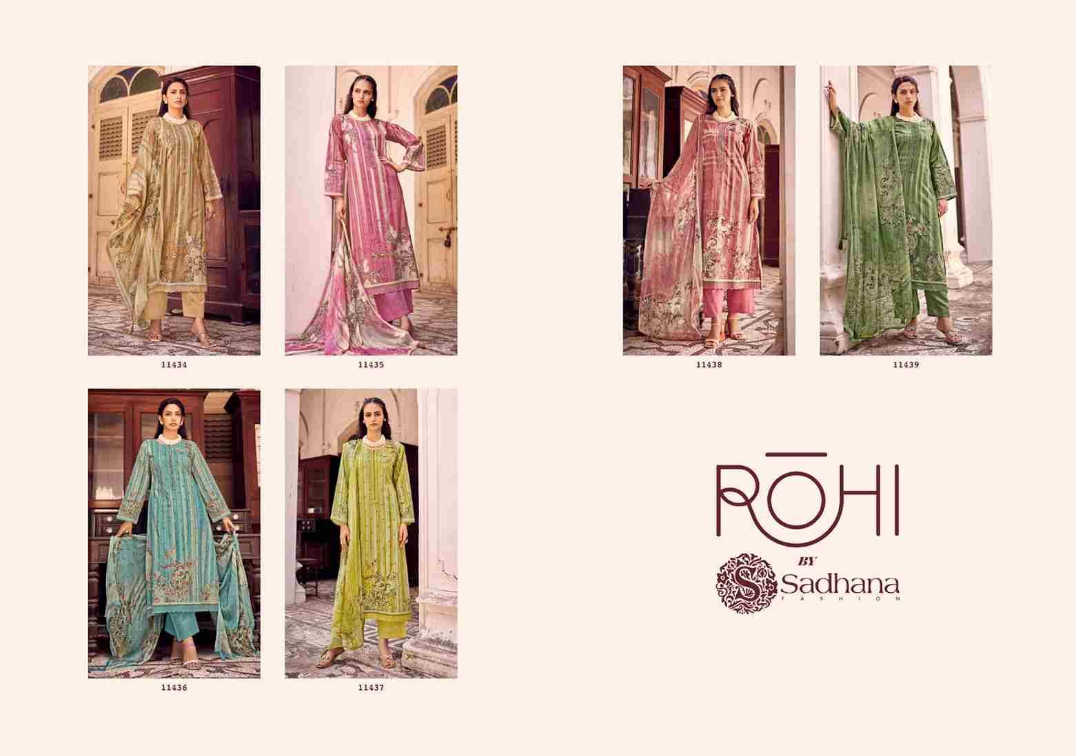 Rohi By Sadhana Fashion 11434 To 11439 Series Designer Festive Suits Beautiful Fancy Stylish Colorful Party Wear & Occasional Wear Pure Lawn Cotton Print Dresses At Wholesale Price