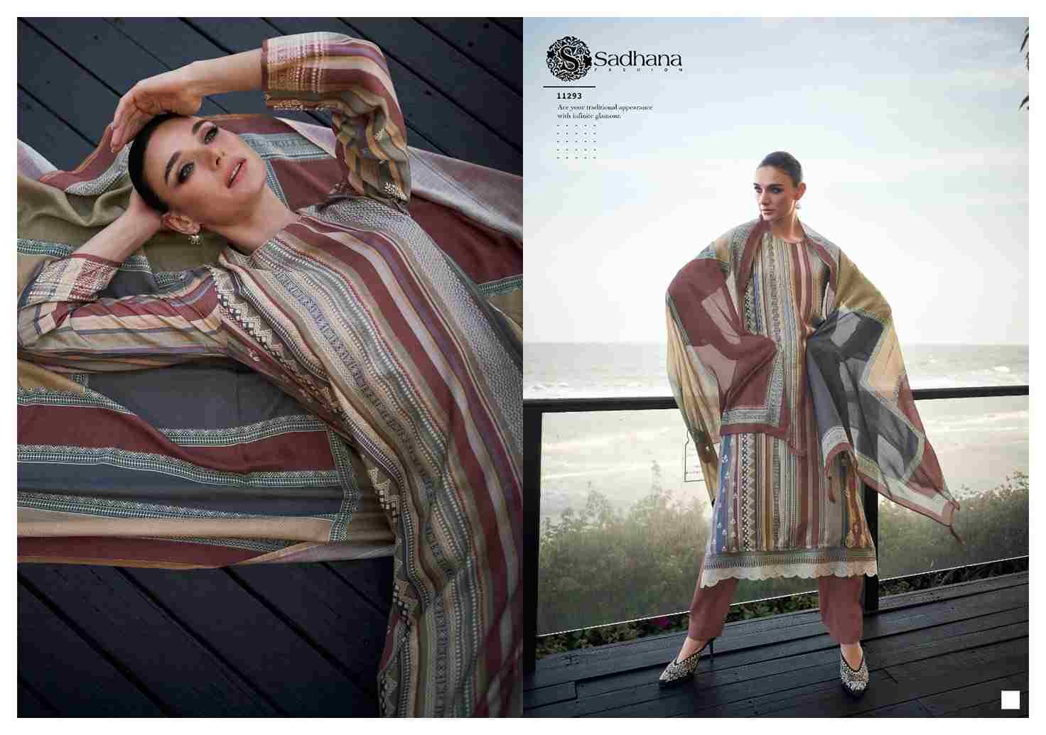 Erika By Sadhana Fashion 11293 To 11298 Series Designer Festive Suits Beautiful Fancy Stylish Colorful Party Wear & Occasional Wear Pure Muslin Silk Print Dresses At Wholesale Price