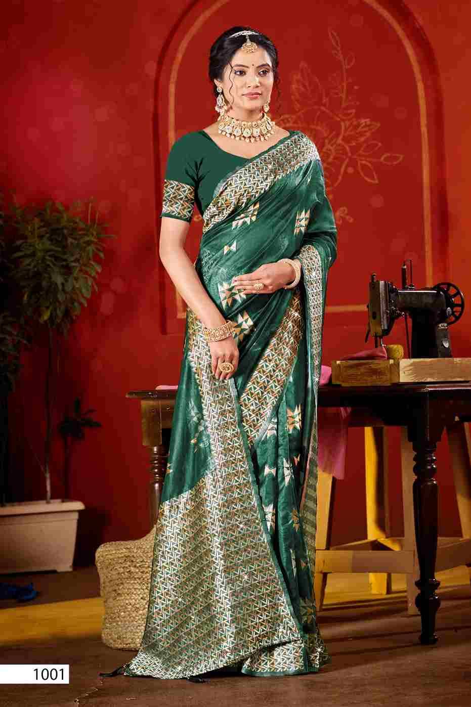 Pragati By Saroj 1001 To 1006 Series Indian Traditional Wear Collection Beautiful Stylish Fancy Colorful Party Wear & Occasional Wear Soft Organza Sarees At Wholesale Price