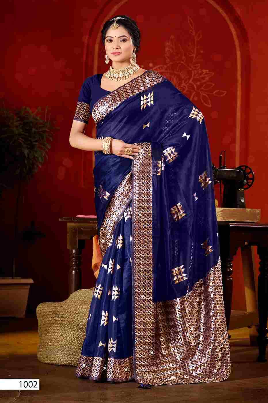 Pragati By Saroj 1001 To 1006 Series Indian Traditional Wear Collection Beautiful Stylish Fancy Colorful Party Wear & Occasional Wear Soft Organza Sarees At Wholesale Price