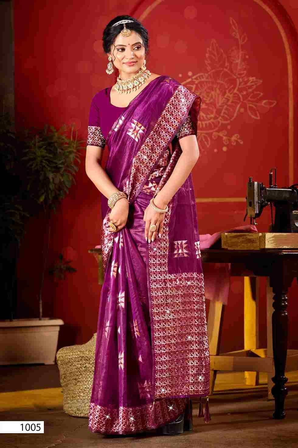 Pragati By Saroj 1001 To 1006 Series Indian Traditional Wear Collection Beautiful Stylish Fancy Colorful Party Wear & Occasional Wear Soft Organza Sarees At Wholesale Price