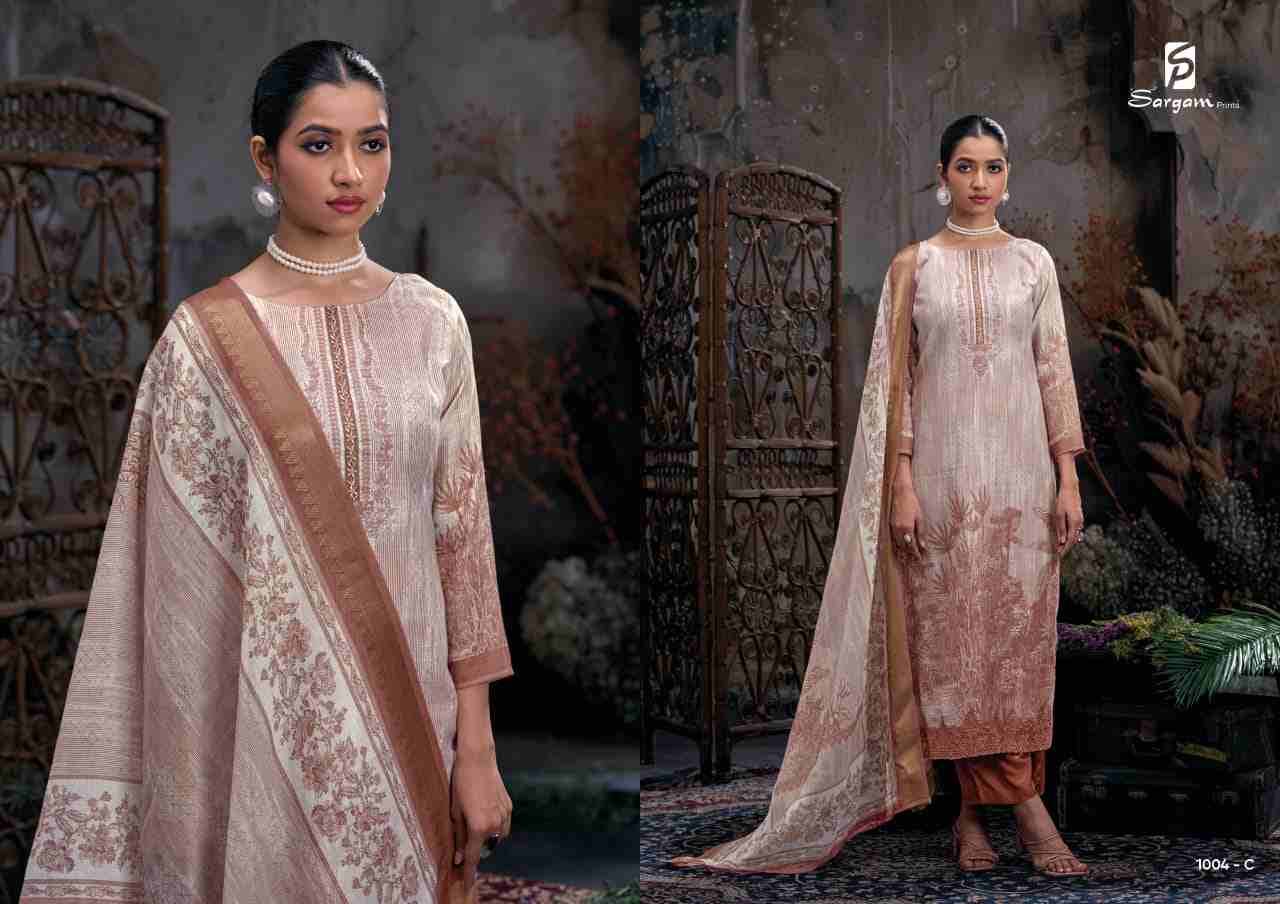 Tashi By Sargam Prints 1004-A To 1004-D Series Beautiful Festive Suits Colorful Stylish Fancy Casual Wear & Ethnic Wear Pure Linen Dresses At Wholesale Price