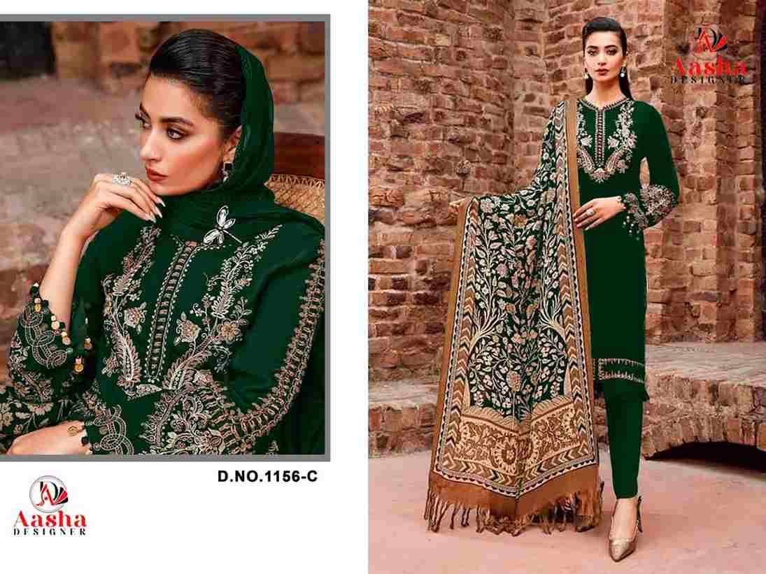 Aasha 1156 Colours By Aasha Designer 1156-A To 1156-C Series Pakistani Suits Beautiful Fancy Colorful Stylish Party Wear & Occasional Wear Heavy Rayon Embroidery Dresses At Wholesale Price