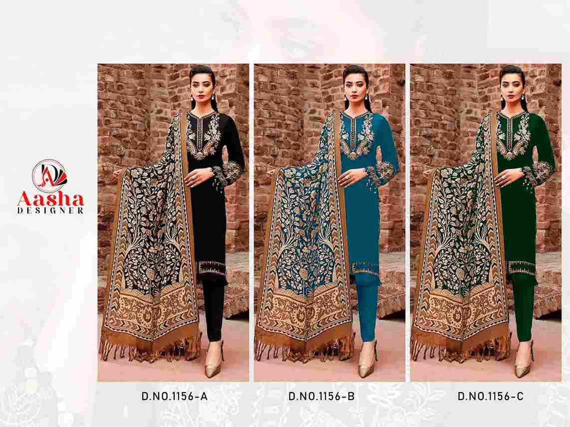 Aasha 1156 Colours By Aasha Designer 1156-A To 1156-C Series Pakistani Suits Beautiful Fancy Colorful Stylish Party Wear & Occasional Wear Heavy Rayon Embroidery Dresses At Wholesale Price