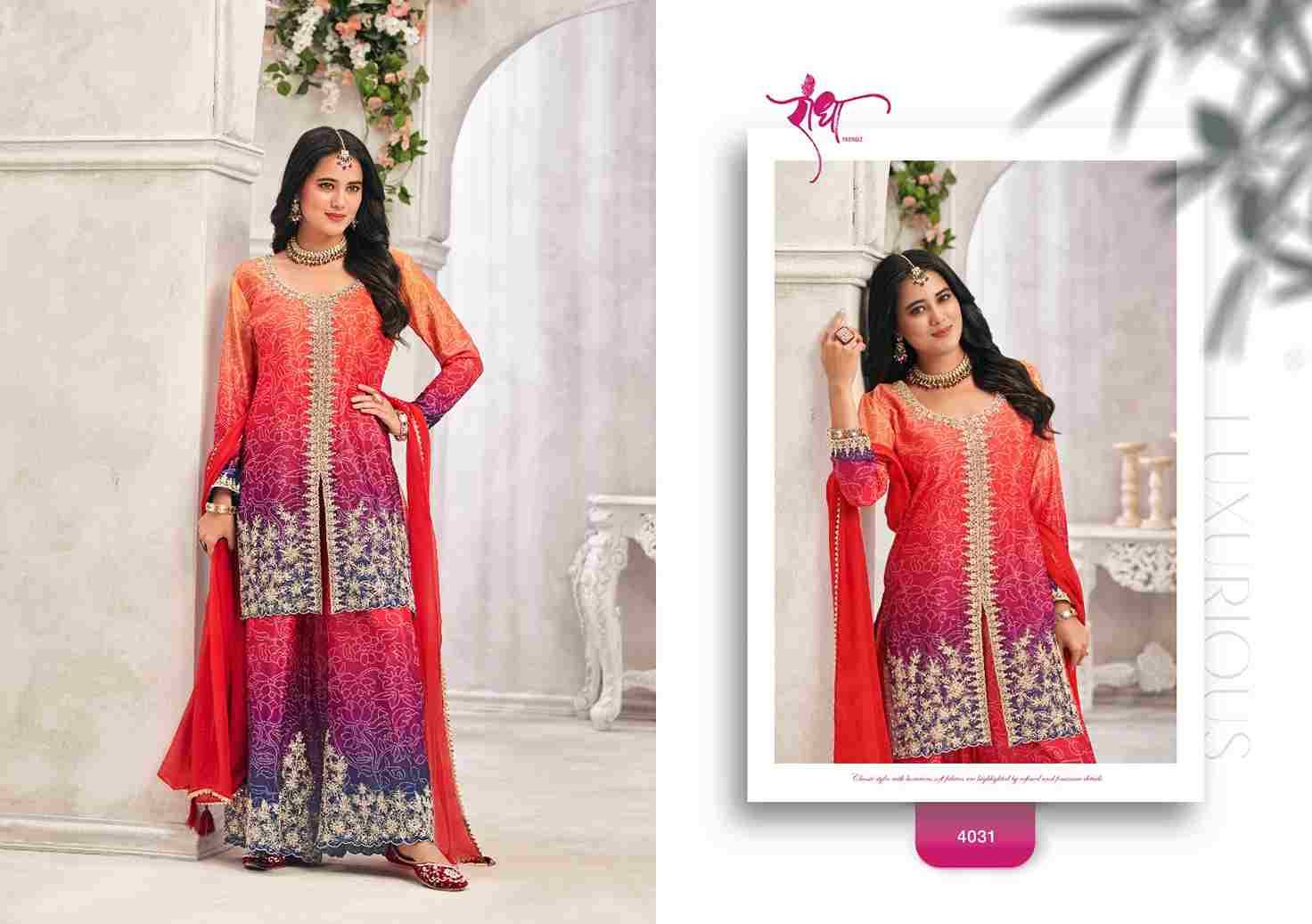 Sundri By Radha Trendz 4031 To 4034 Series Festive Suits Beautiful Fancy Colorful Stylish Party Wear & Occasional Wear Chinnon Dresses At Wholesale Price