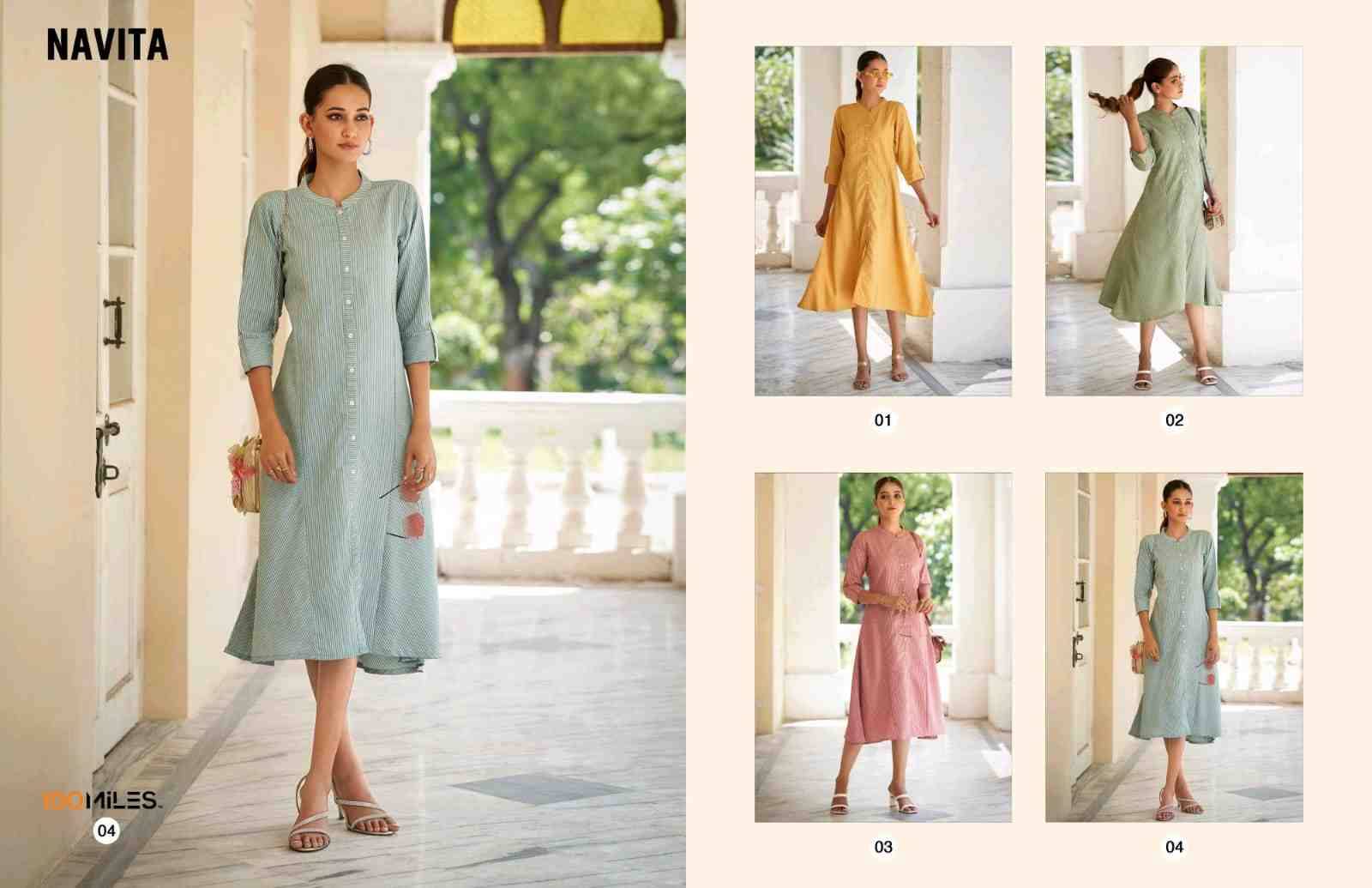 Navita By 100 Miles 01 To 04 Series Designer Stylish Fancy Colorful Beautiful Party Wear & Ethnic Wear Collection Cotton Kurtis At Wholesale Price