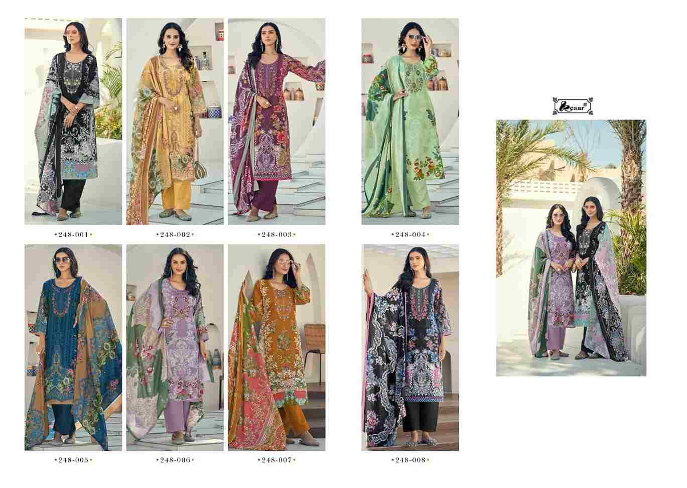 Naira Vol-101 By Kesar 248-001 To 248-008 Series Beautiful Festive Suits Stylish Fancy Colorful Casual Wear & Ethnic Wear Pure Cambric Print Dresses At Wholesale Price