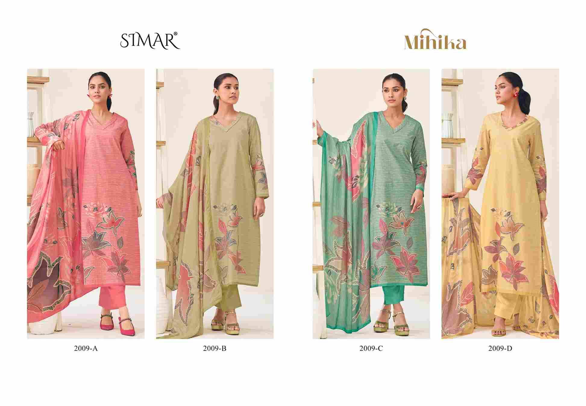 Mihika By Simar 2009-A To 2009-D Series Beautiful Festive Suits Stylish Fancy Colorful Casual Wear & Ethnic Wear Pure Lawn Cotton Dresses At Wholesale Price