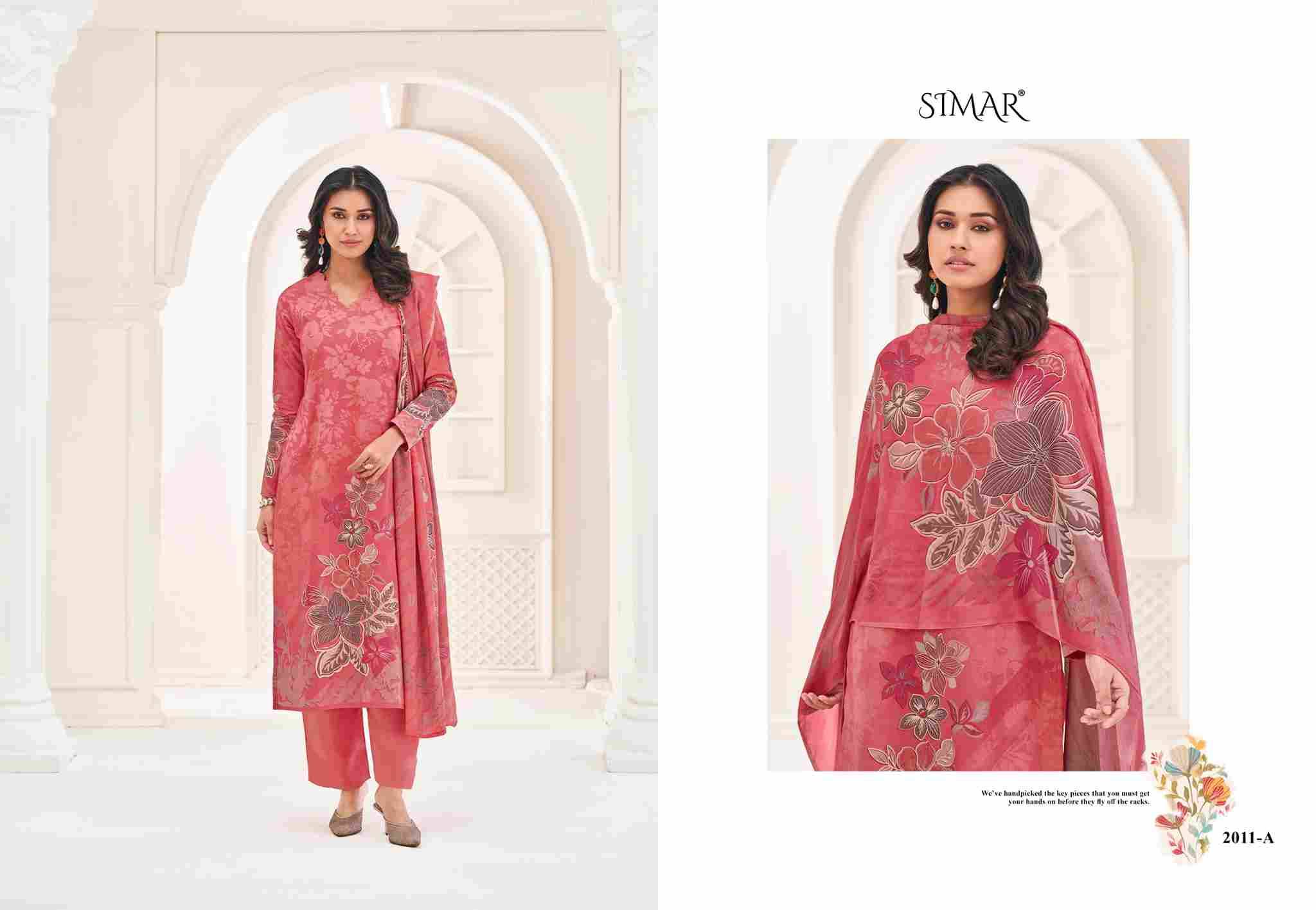 Hunar By Simar 2011-A To 2011-D Series Beautiful Festive Suits Stylish Fancy Colorful Casual Wear & Ethnic Wear Pure Lawn Cotton Dresses At Wholesale Price