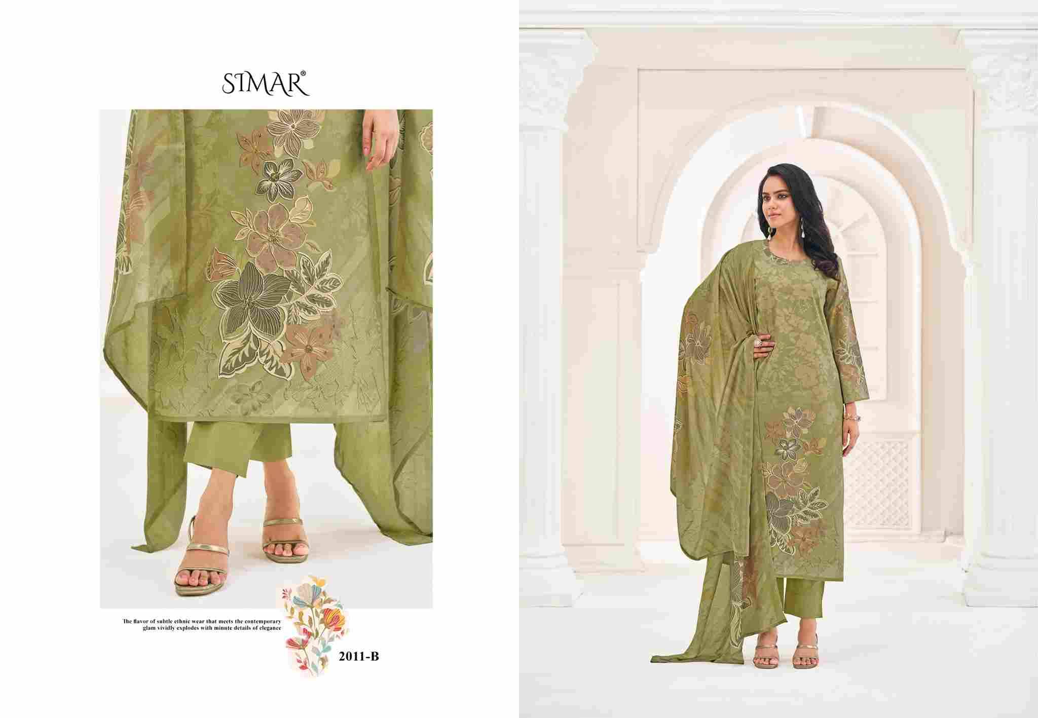 Hunar By Simar 2011-A To 2011-D Series Beautiful Festive Suits Stylish Fancy Colorful Casual Wear & Ethnic Wear Pure Lawn Cotton Dresses At Wholesale Price