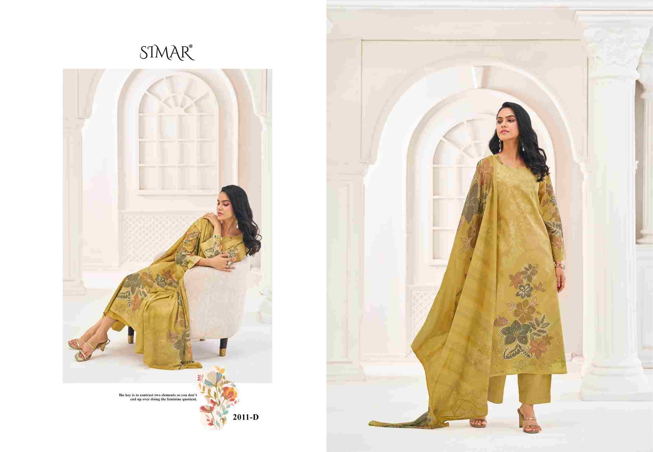 Hunar By Simar 2011-A To 2011-D Series Beautiful Festive Suits Stylish Fancy Colorful Casual Wear & Ethnic Wear Pure Lawn Cotton Dresses At Wholesale Price