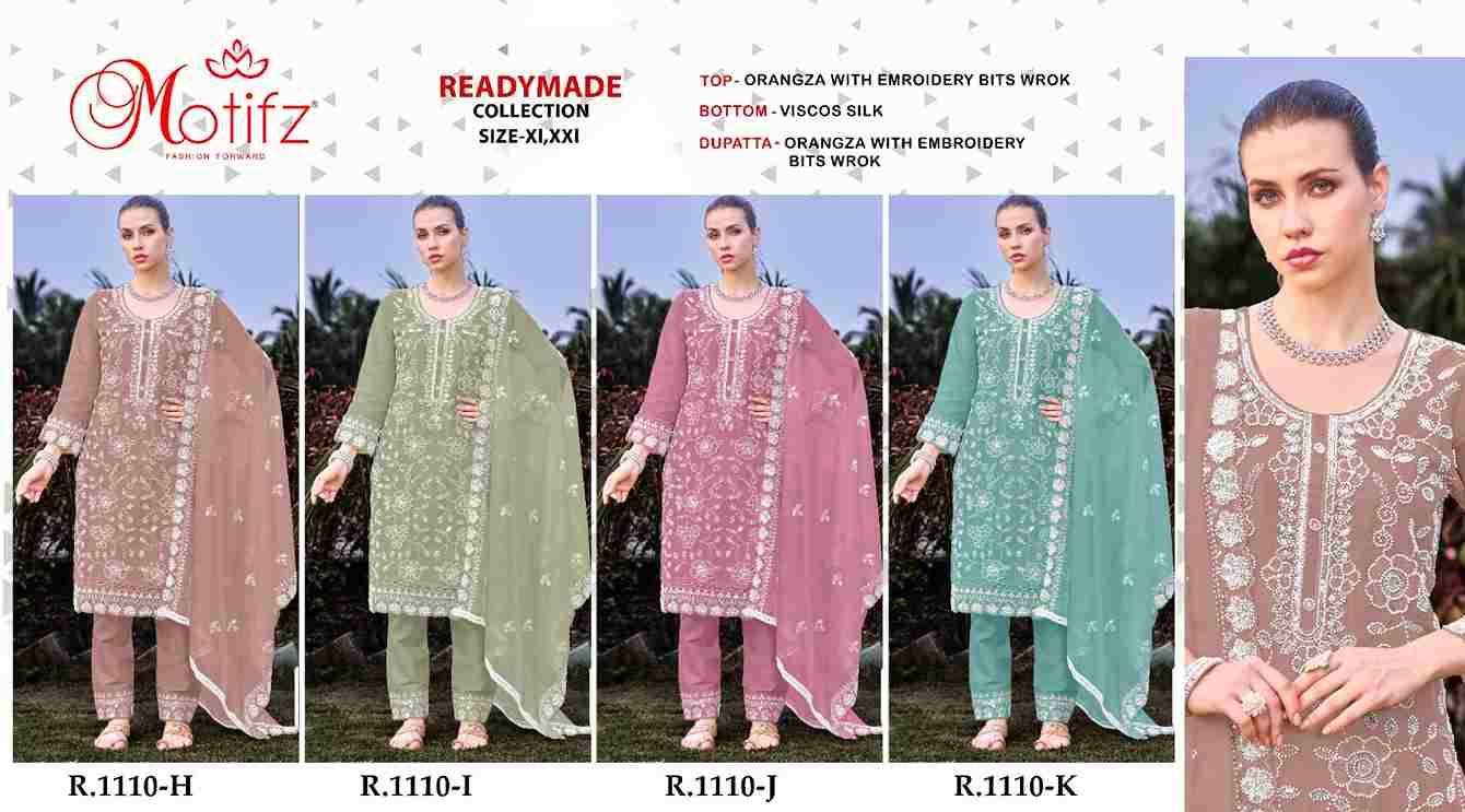 Motifz Hit Design 1110 Colours Vol-2 By Motifz 1110-H To 1110-K Series Beautiful Pakistani Suits Colorful Stylish Fancy Casual Wear & Ethnic Wear Organza Dresses At Wholesale Price