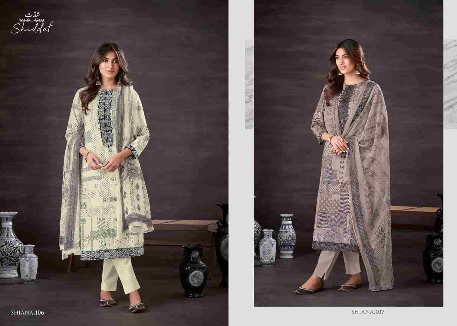 Shiana By Shiddat 101 To 110 Series Designer Stylish Fancy Colorful Beautiful Party Wear & Ethnic Wear Collection Pure Cotton Dresses At Wholesale Price
