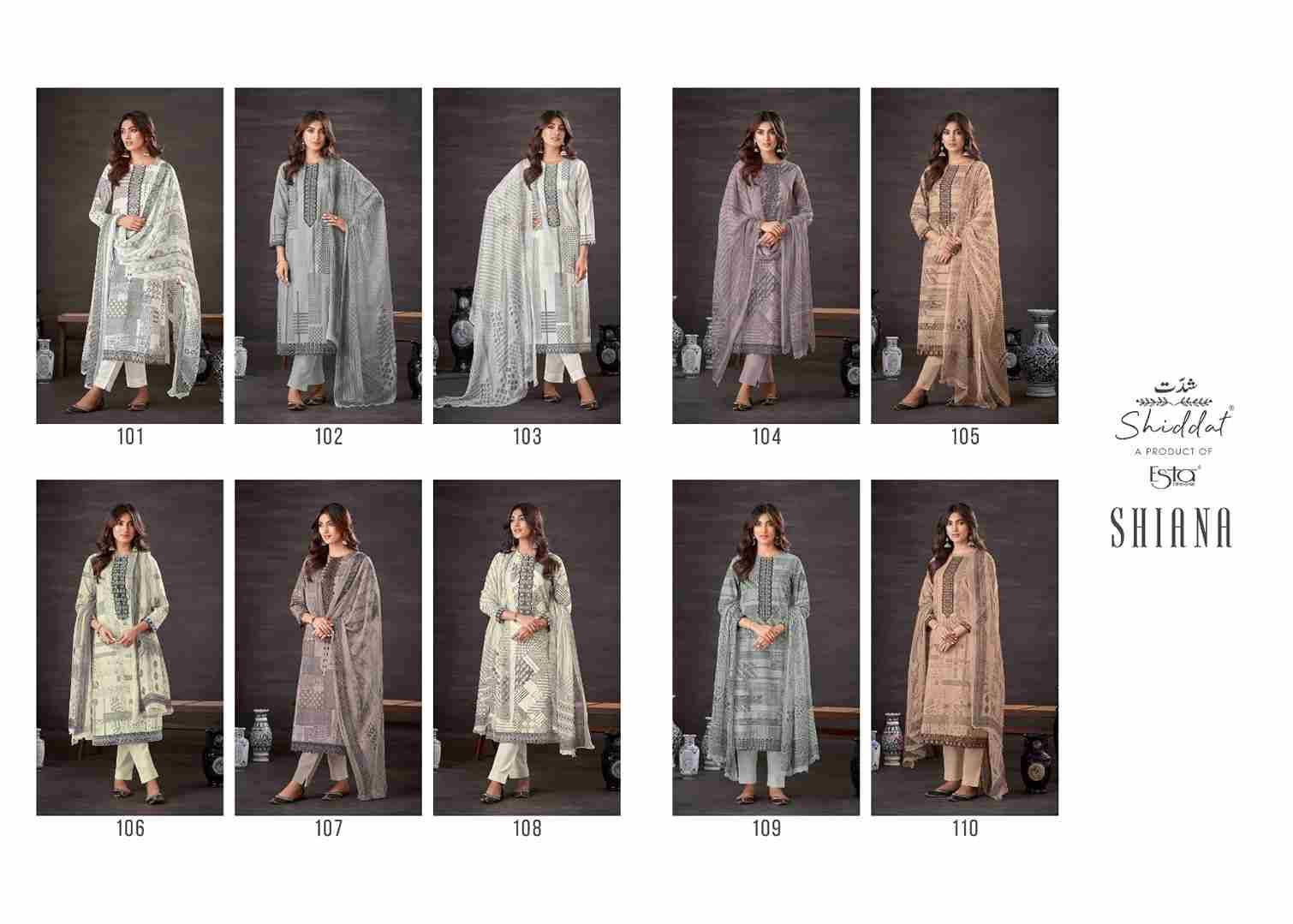 Shiana By Shiddat 101 To 110 Series Designer Stylish Fancy Colorful Beautiful Party Wear & Ethnic Wear Collection Pure Cotton Dresses At Wholesale Price