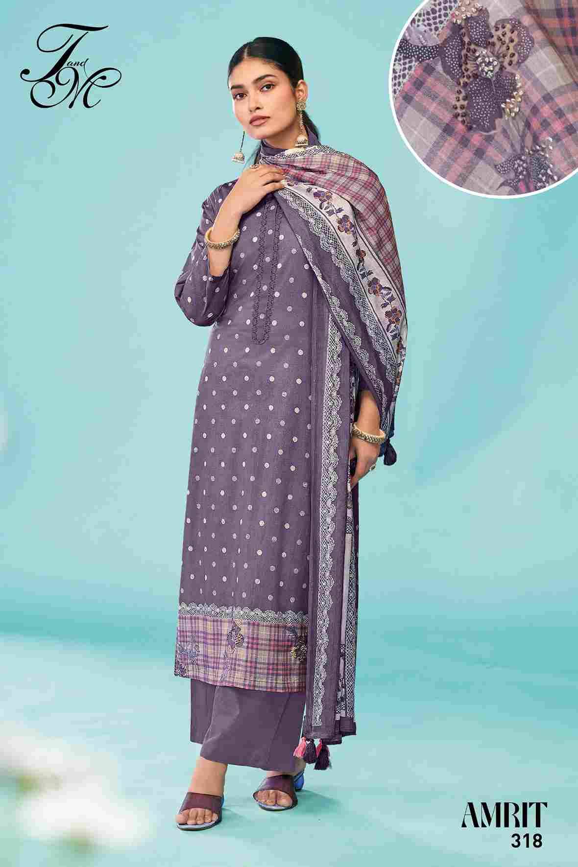 Amrit By T And M Designer Studio Beautiful Festive Suits Colorful Stylish Fancy Casual Wear & Ethnic Wear Pure Cotton Lawn Dresses At Wholesale Price