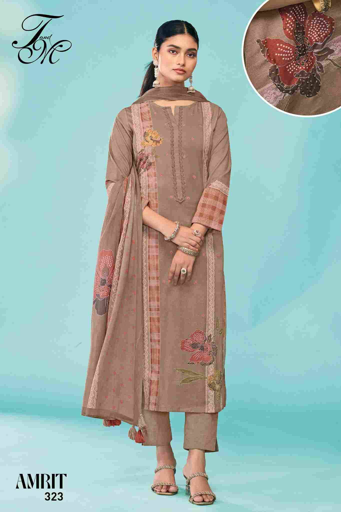 Amrit By T And M Designer Studio Beautiful Festive Suits Colorful Stylish Fancy Casual Wear & Ethnic Wear Pure Cotton Lawn Dresses At Wholesale Price