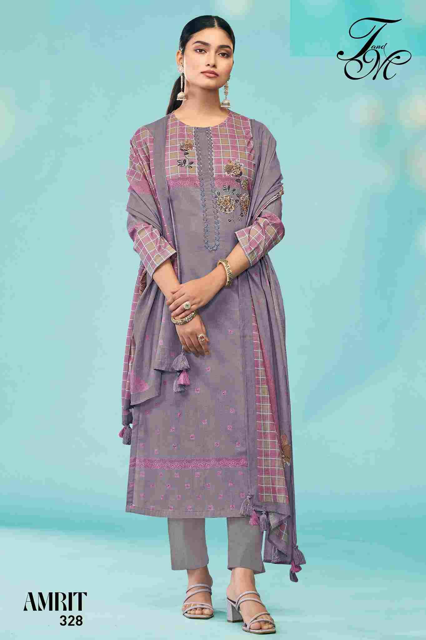 Amrit By T And M Designer Studio Beautiful Festive Suits Colorful Stylish Fancy Casual Wear & Ethnic Wear Pure Cotton Lawn Dresses At Wholesale Price