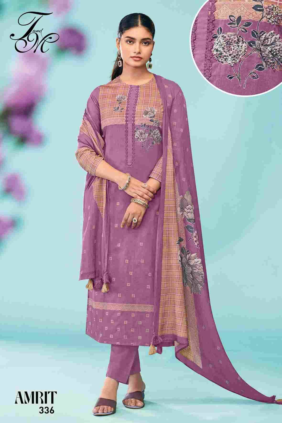 Amrit By T And M Designer Studio Beautiful Festive Suits Colorful Stylish Fancy Casual Wear & Ethnic Wear Pure Cotton Lawn Dresses At Wholesale Price