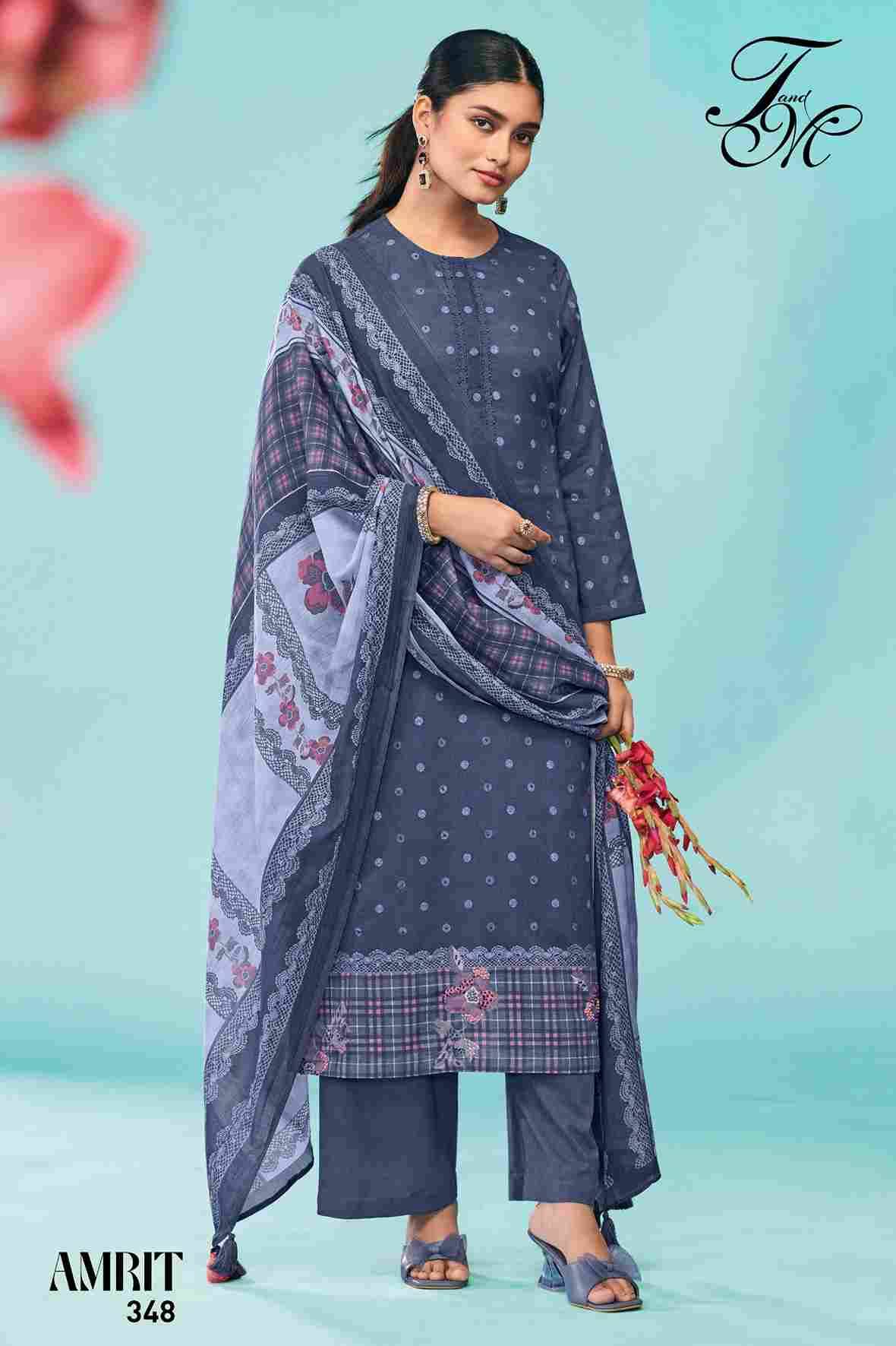 Amrit By T And M Designer Studio Beautiful Festive Suits Colorful Stylish Fancy Casual Wear & Ethnic Wear Pure Cotton Lawn Dresses At Wholesale Price