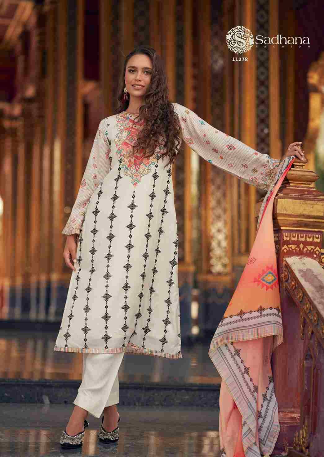 Himani By Sadhana Fashion 11275 To 11280 Series Designer Festive Suits Beautiful Fancy Stylish Colorful Party Wear & Occasional Wear Pure Muslin Silk Print Dresses At Wholesale Price