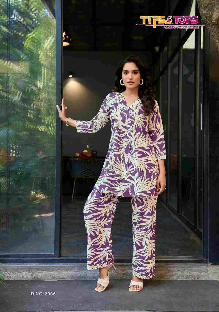 Viona Vol-2 By Tips And Tops 2001 To 2006 Series Designer Stylish Fancy Colorful Beautiful Party Wear & Ethnic Wear Collection Rayon Print Co-Ords At Wholesale Price