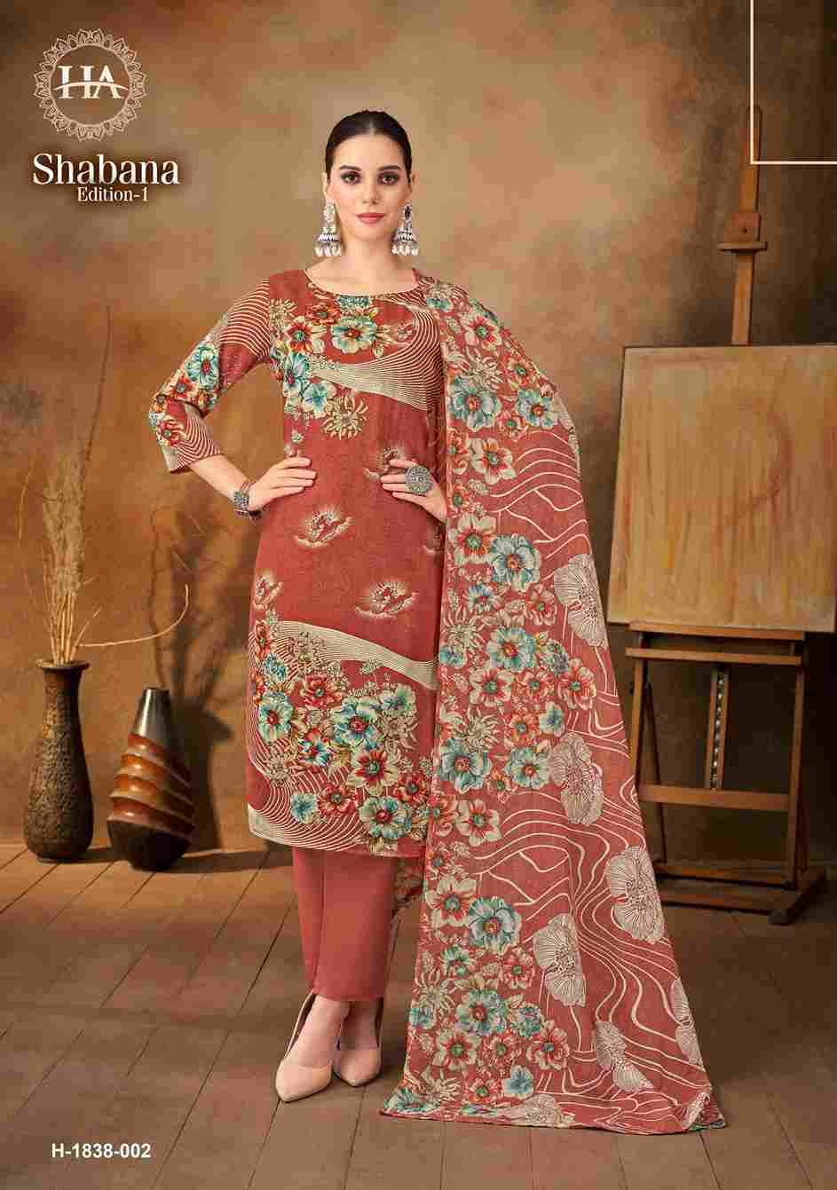 Shabana Vol-1 By Harshit Fashion Hub 1838-001 To 1838-006 Series Beautiful Festive Suits Stylish Fancy Colorful Casual Wear & Ethnic Wear Pure Viscose Rayon Print Dresses At Wholesale Price