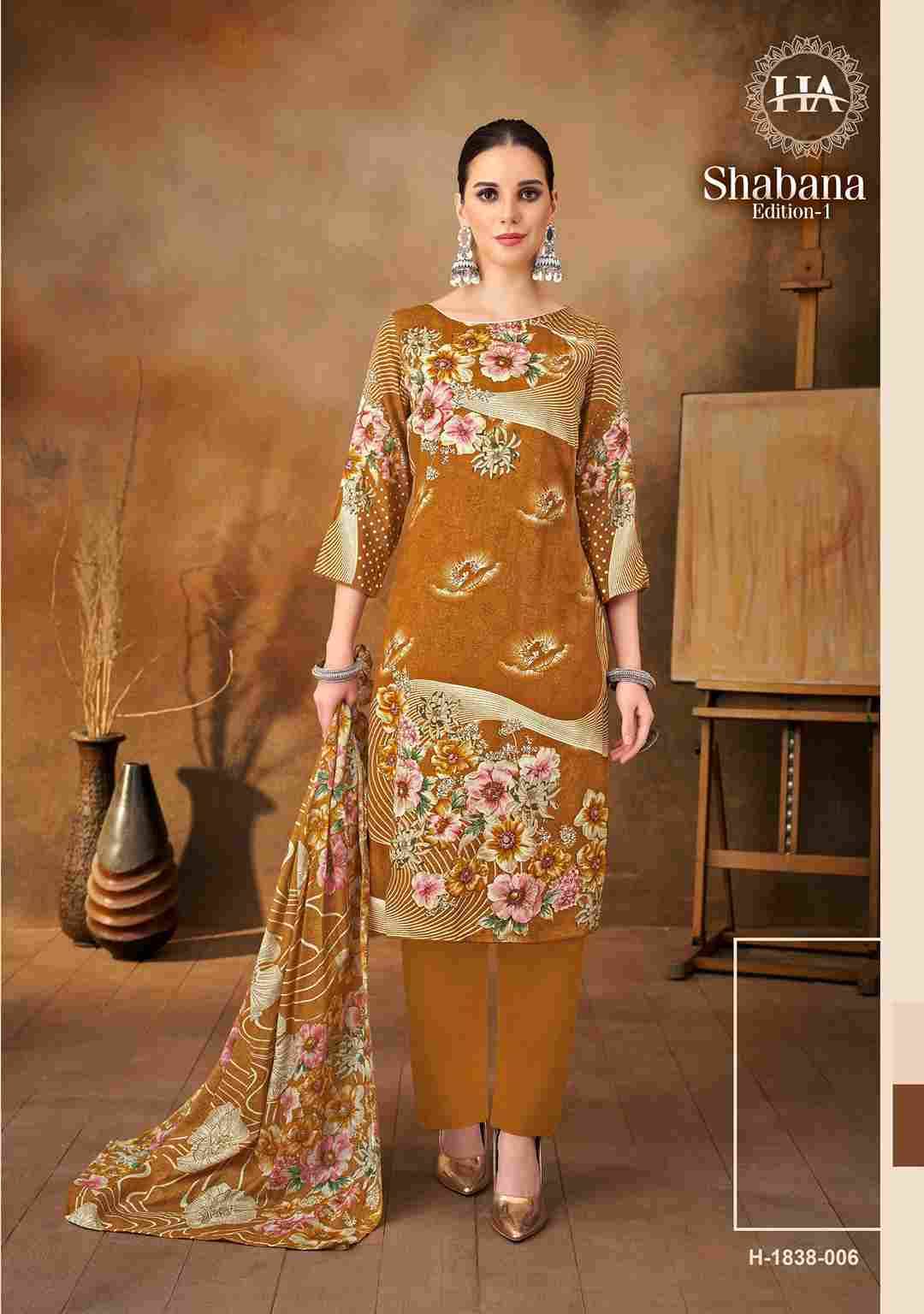 Shabana Vol-1 By Harshit Fashion Hub 1838-001 To 1838-006 Series Beautiful Festive Suits Stylish Fancy Colorful Casual Wear & Ethnic Wear Pure Viscose Rayon Print Dresses At Wholesale Price