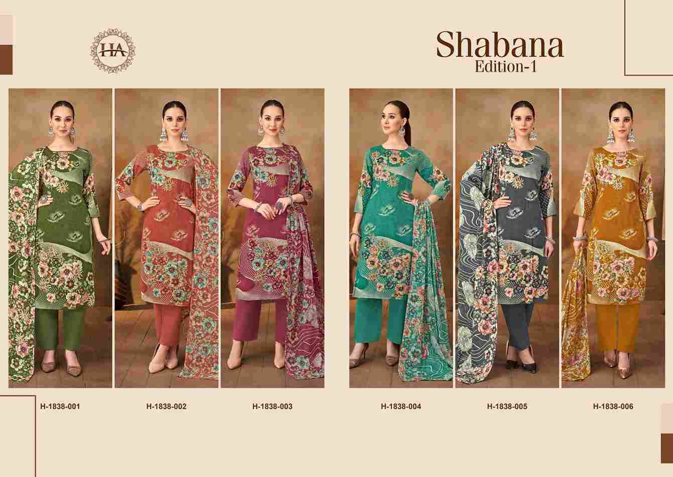 Shabana Vol-1 By Harshit Fashion Hub 1838-001 To 1838-006 Series Beautiful Festive Suits Stylish Fancy Colorful Casual Wear & Ethnic Wear Pure Viscose Rayon Print Dresses At Wholesale Price