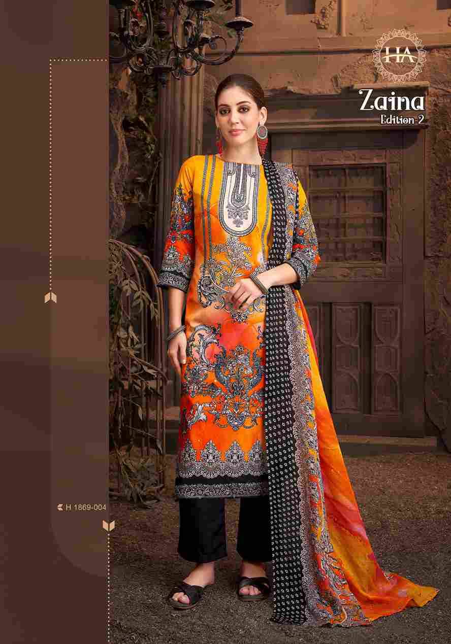 Zaina Vol-2 By Harshit Fashion Hub 1869-001 To 1869-006 Series Beautiful Festive Suits Stylish Fancy Colorful Casual Wear & Ethnic Wear Pure Viscose Rayon Print Dresses At Wholesale Price