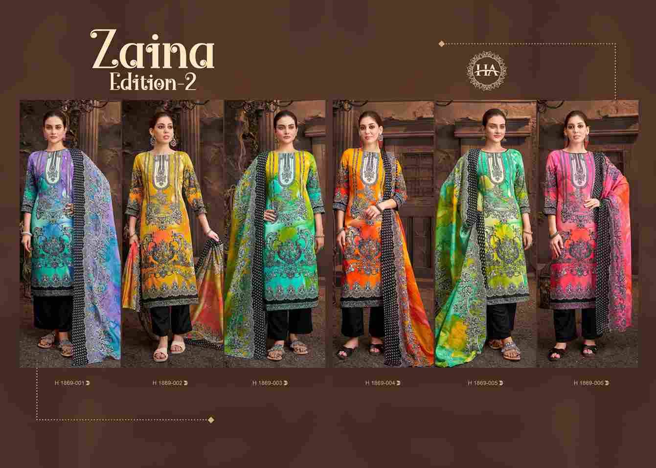 Zaina Vol-2 By Harshit Fashion Hub 1869-001 To 1869-006 Series Beautiful Festive Suits Stylish Fancy Colorful Casual Wear & Ethnic Wear Pure Viscose Rayon Print Dresses At Wholesale Price