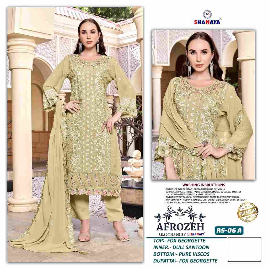 Afrozeh 06 Colours By Shanaya Fashion 06-A To 06-D Series Designer Pakistani Suits Collection Beautiful Stylish Fancy Colorful Party Wear & Occasional Wear Heavy Faux Georgette Dresses At Wholesale Price